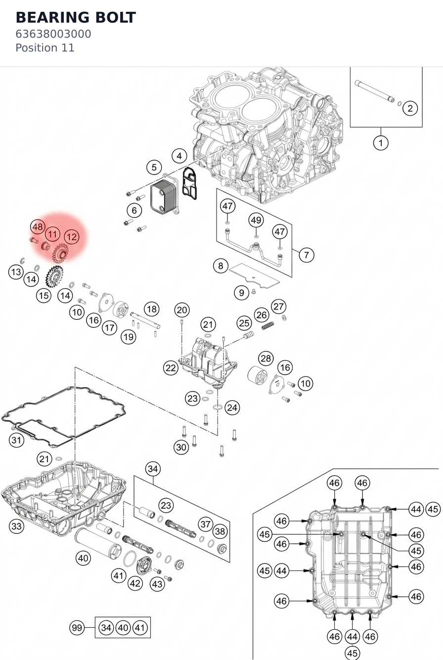 Diagram preview: BEARING BOLT (63638003000)