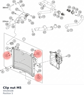 Diagram preview: Clip nut M5 (59100108)