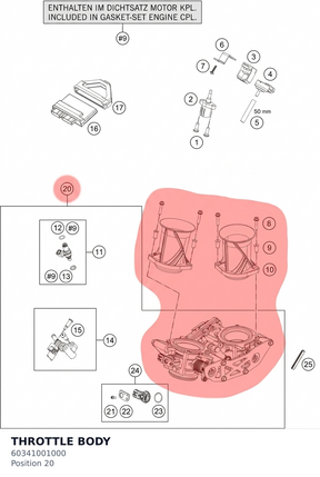 Diagram preview: THROTTLE BODY (60341001000)
