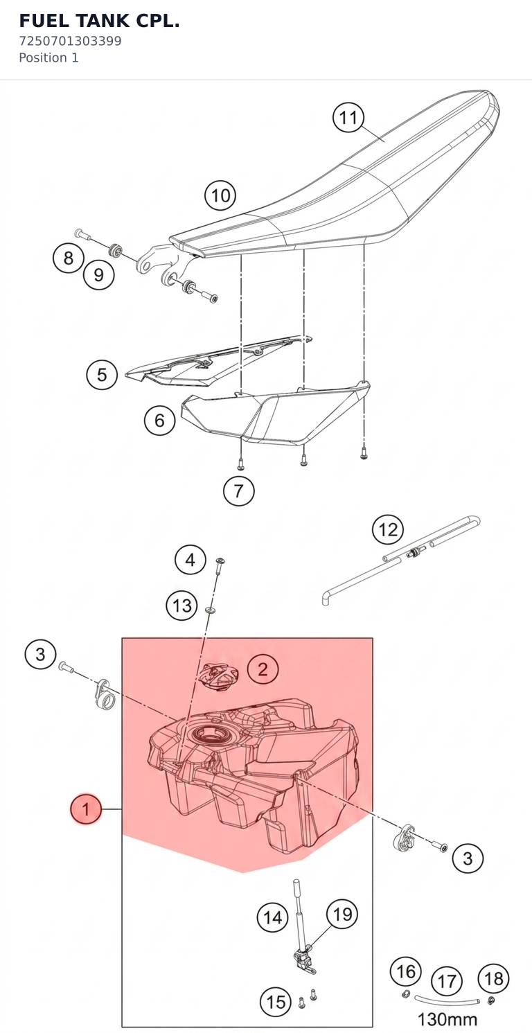 Diagram preview: FUEL TANK CPL. (7250701303399)