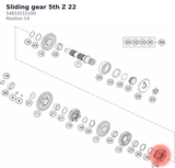 Diagram preview: Sliding gear 5th Z 22 (54833215100)