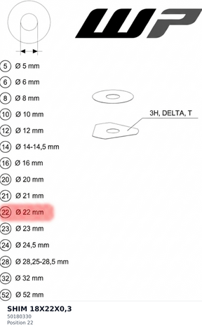 Diagram preview: SHIM 18X22X0,3 (50180330)