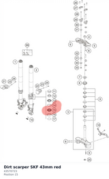 Diagram preview: Dirt scarper SKF 43mm red (43570723)
