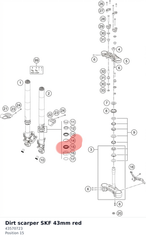 Diagram preview: Dirt scarper SKF 43mm red (43570723)