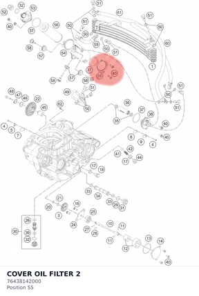 Diagram preview: COVER OIL FILTER 2 (76438142000)