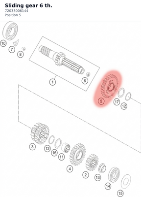 Diagram preview: Sliding gear 6 th. (72033006144)