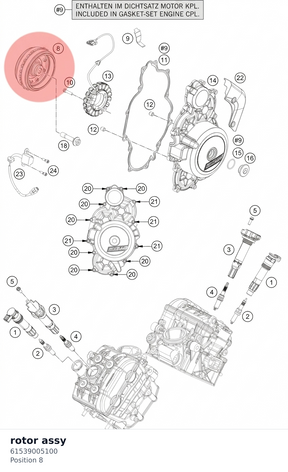 Diagram preview: rotor assy (61539005100)