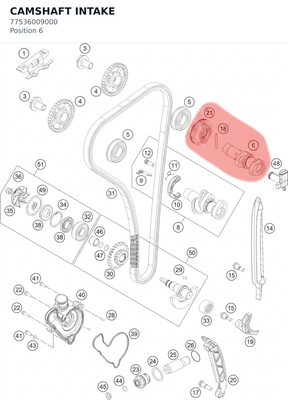 Diagram preview: CAMSHAFT INTAKE (77536009000)
