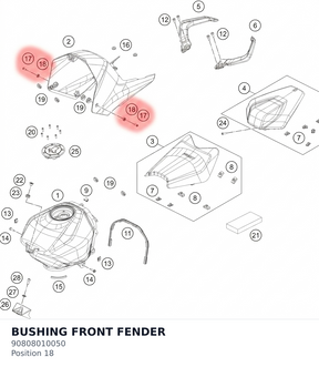 Diagram preview: BUSHING FRONT FENDER (90808010050)