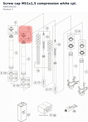 Diagram preview: Screw cap M51x1,5 compression white cpl. (48601062S3)