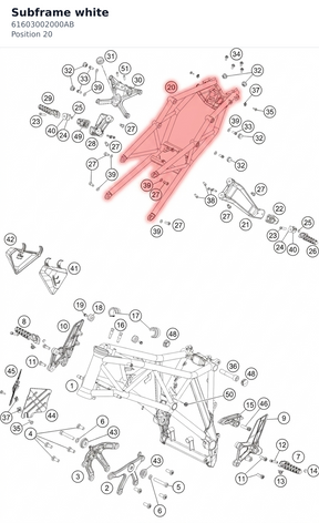 Diagram preview: Subframe white (61603002000AB)