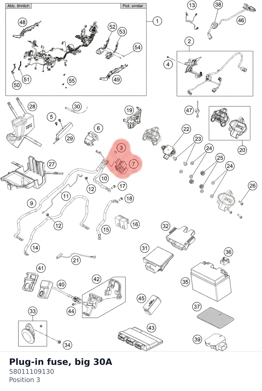 Diagram preview: Plug-in fuse, big 30A (58011109130)