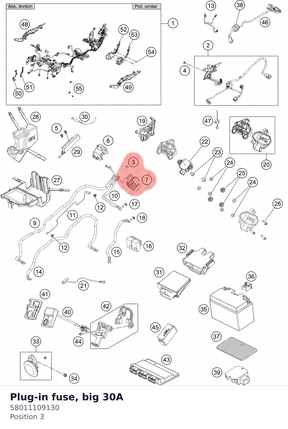 Diagram preview: Plug-in fuse, big 30A (58011109130)