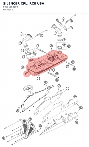 Diagram preview: SILENCER CPL. RC8 USA (69005183100)