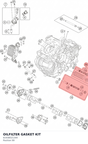 Diagram preview: OILFILTER GASKET KIT (61938021344)