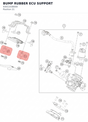 Diagram preview: BUMP RUBBER ECU SUPPORT (93011038000)