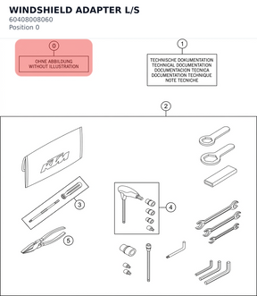 Diagram preview: WINDSHIELD ADAPTER L/S (60408008060)