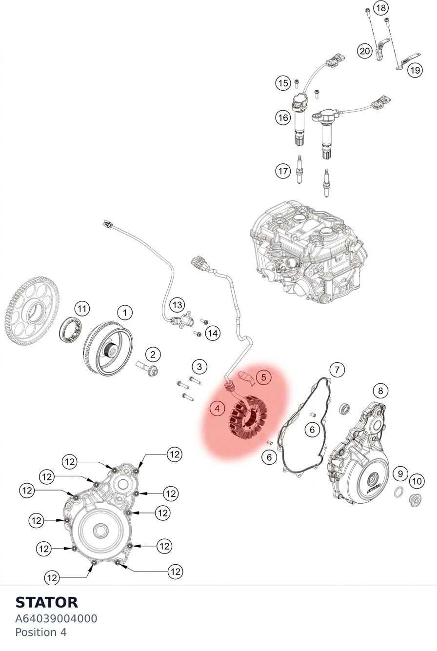Diagram preview: STATOR (A64039004000)