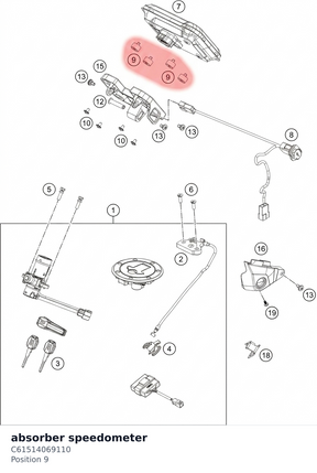 Diagram preview: absorber speedometer (C61514069110)