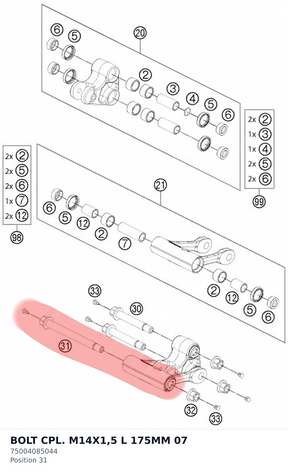 Diagram preview: BOLT CPL. M14X1,5 L 175MM   07 (75004085044)