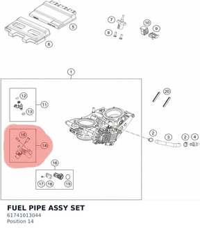 Diagram preview: FUEL PIPE ASSY SET (61741013044)