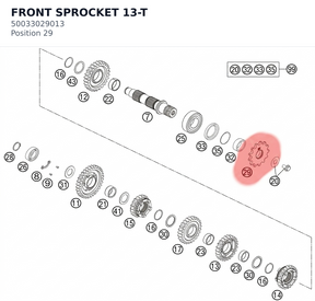 Diagram preview: FRONT SPROCKET 13-T (50033029013)
