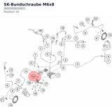 Diagram preview: SK-Bundschraube M6x8 (J900000600801)