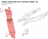 Diagram preview: STRUT KTM 450 SX-F US/FACT. MOD. 25 (A460C459Y408000)