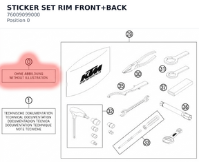 Diagram preview: STICKER SET RIM FRONT+BACK (76009099000)