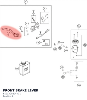 Diagram preview: FRONT BRAKE LEVER (61913002044C1)