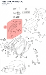 Diagram preview: FUEL TANK FAIRING CPL. (A62407158033C1A)