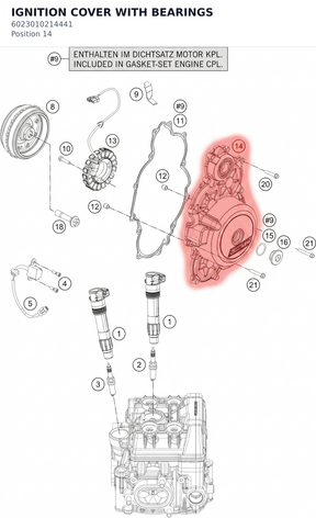 Diagram preview: IGNITION COVER WITH BEARINGS (6023010214441)
