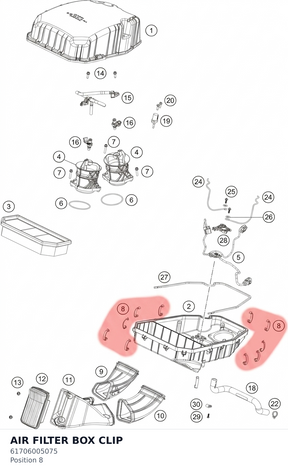 Diagram preview: AIR FILTER BOX CLIP (61706005075)