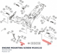 Diagram preview: ENGINE MOUNTING SCREW M10X132 (90103013000)
