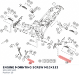 Diagram preview: ENGINE MOUNTING SCREW M10X132 (90103013000)