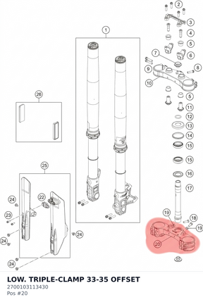 Diagram preview: LOW. TRIPLE-CLAMP 33-35 OFFSET (2700103113430)