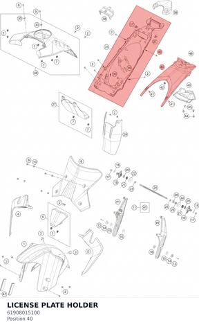 Diagram preview: LICENSE PLATE HOLDER (61908015100)