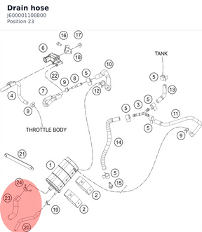 Diagram preview: Drain hose (J600001108800)