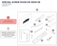 Diagram preview: SPECIAL SCREW M10X129 HEX8  08 (75603015000)