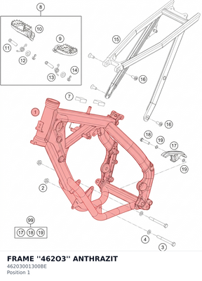 Diagram preview: FRAME ''462O3'' ANTHRAZIT (46203001300BE)