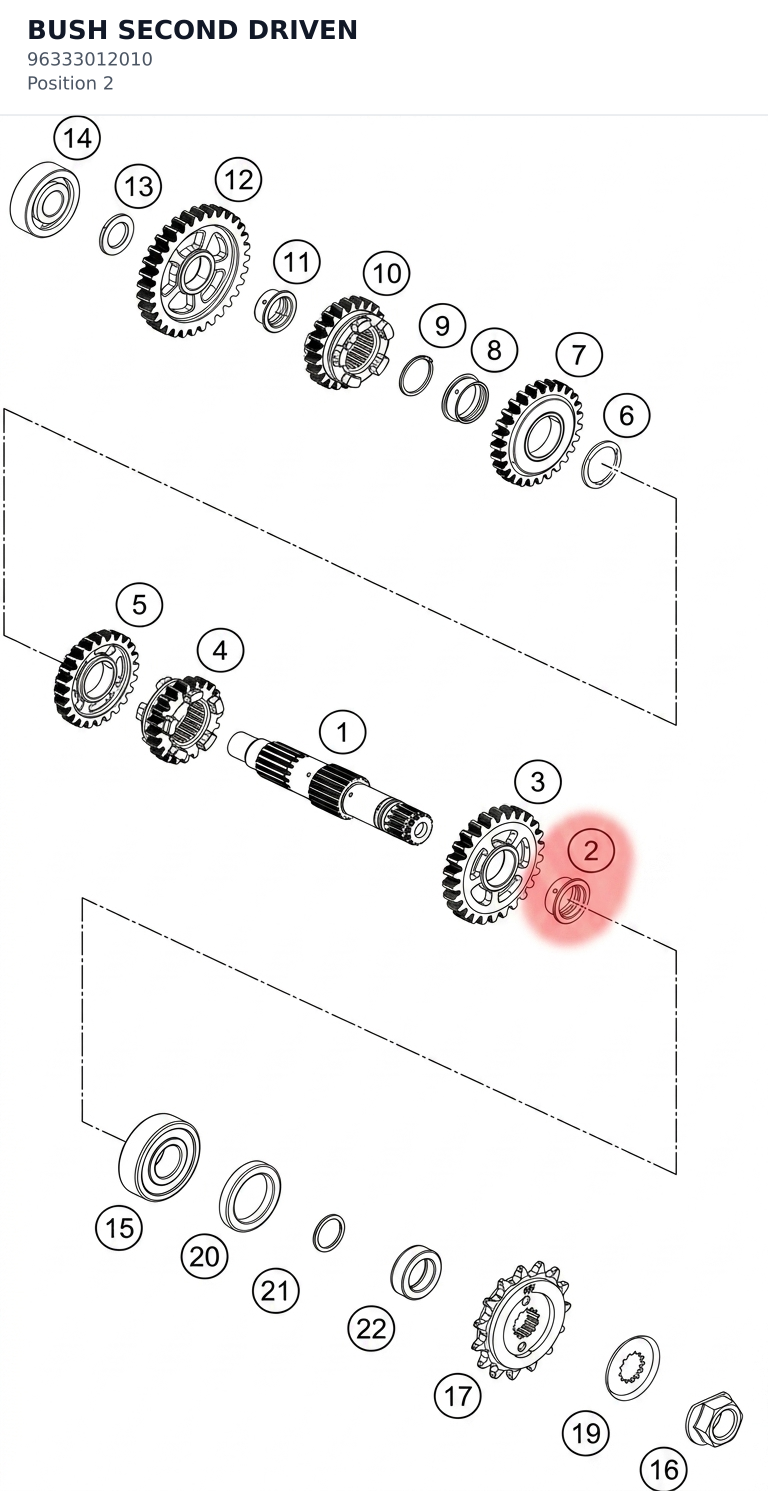 Diagram preview: BUSH SECOND DRIVEN (96333012010)