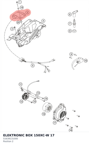 Diagram preview: ELEKTRONIC BOX 150XC-W      17 (51639131000)