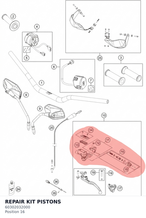 Diagram preview: REPAIR KIT PISTONS (60302032000)