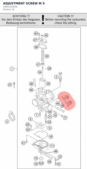 Diagram preview: ADJUSTMENT SCREW M 5 (54631219100)