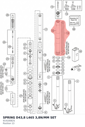 Diagram preview: SPRING D43,8 L465 3,8N/MM SET (91410082S)