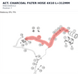 Diagram preview: ACT. CHARCOAL FILTER HOSE 4X10 L=312MM (95815000312)