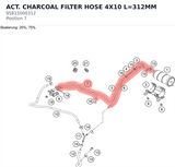 Diagram preview: ACT. CHARCOAL FILTER HOSE 4X10 L=312MM (95815000312)