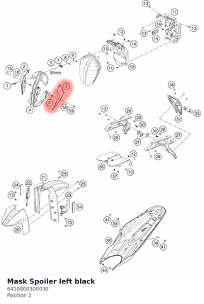 Diagram preview: Mask Spoiler left black (6410800300030)