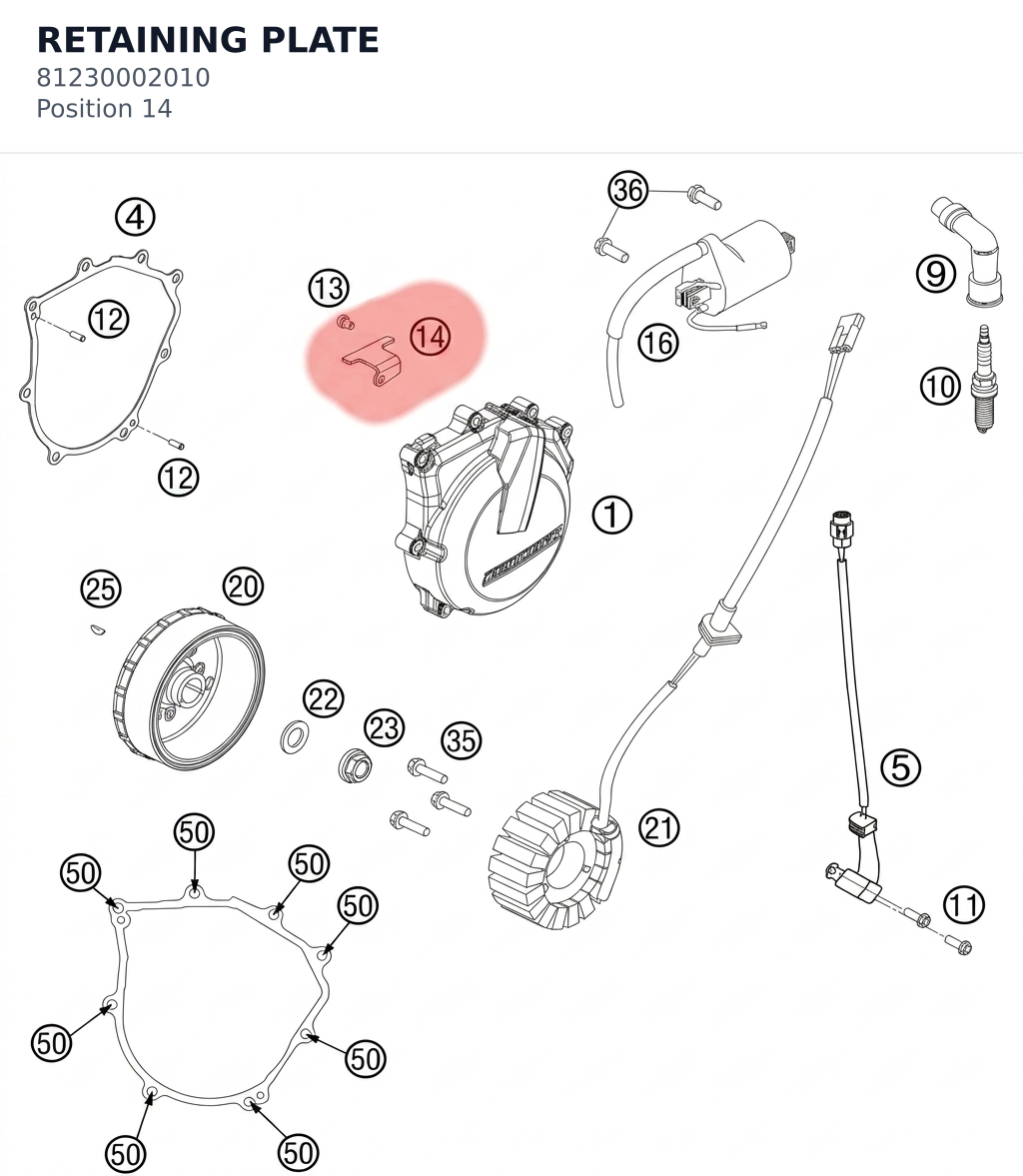Diagram preview: RETAINING PLATE (81230002010)