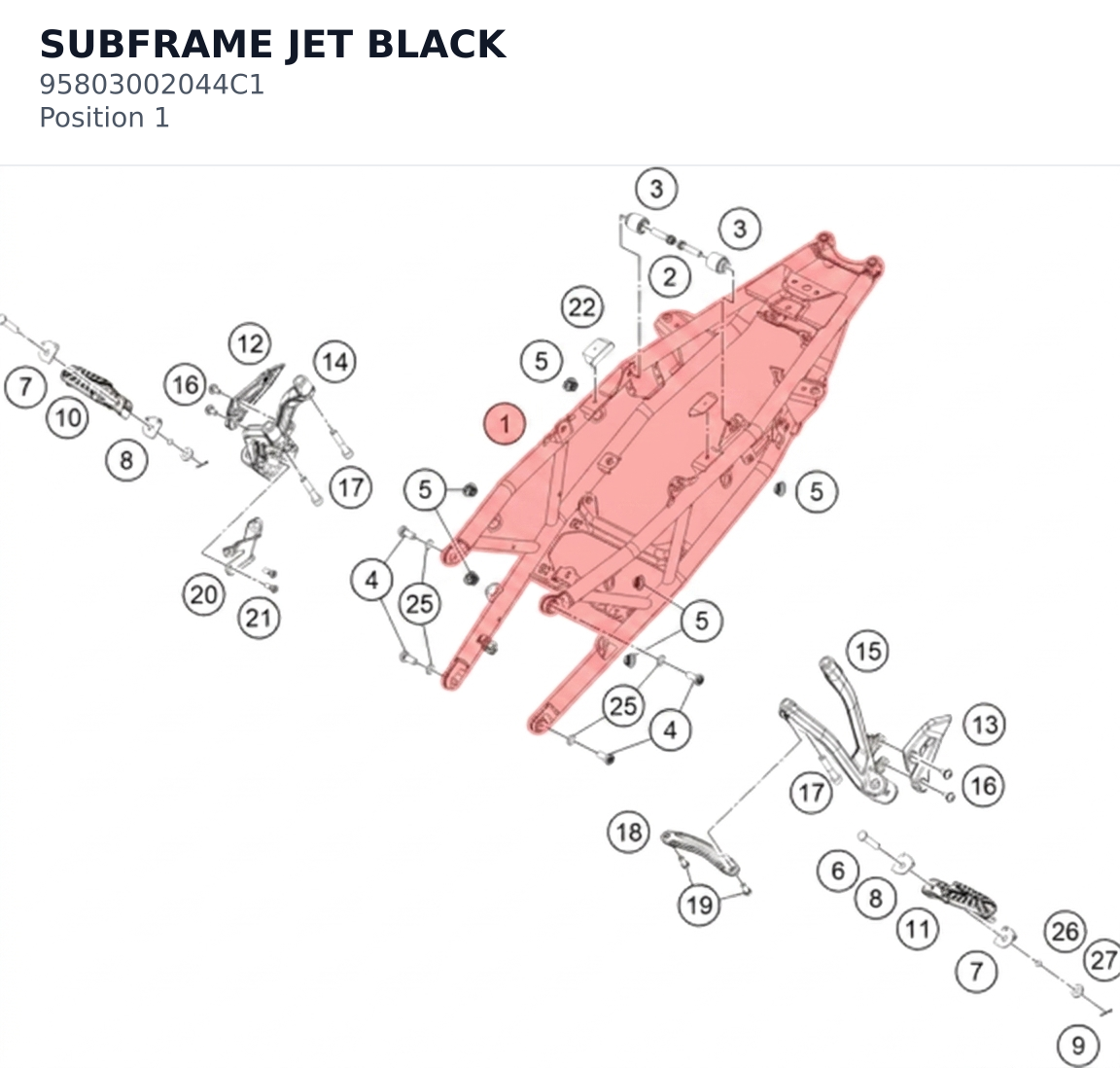 Diagram preview: SUBFRAME JET BLACK (95803002044C1)